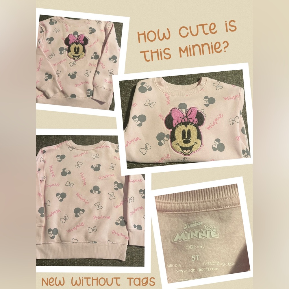 Brand New, 5T, Disney Minnie Mouse Light Pink Top